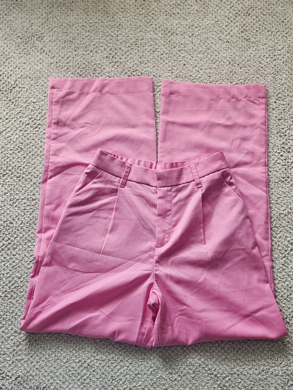 H&M Pink Pleated Trousers Office Barbiecore XS NWT